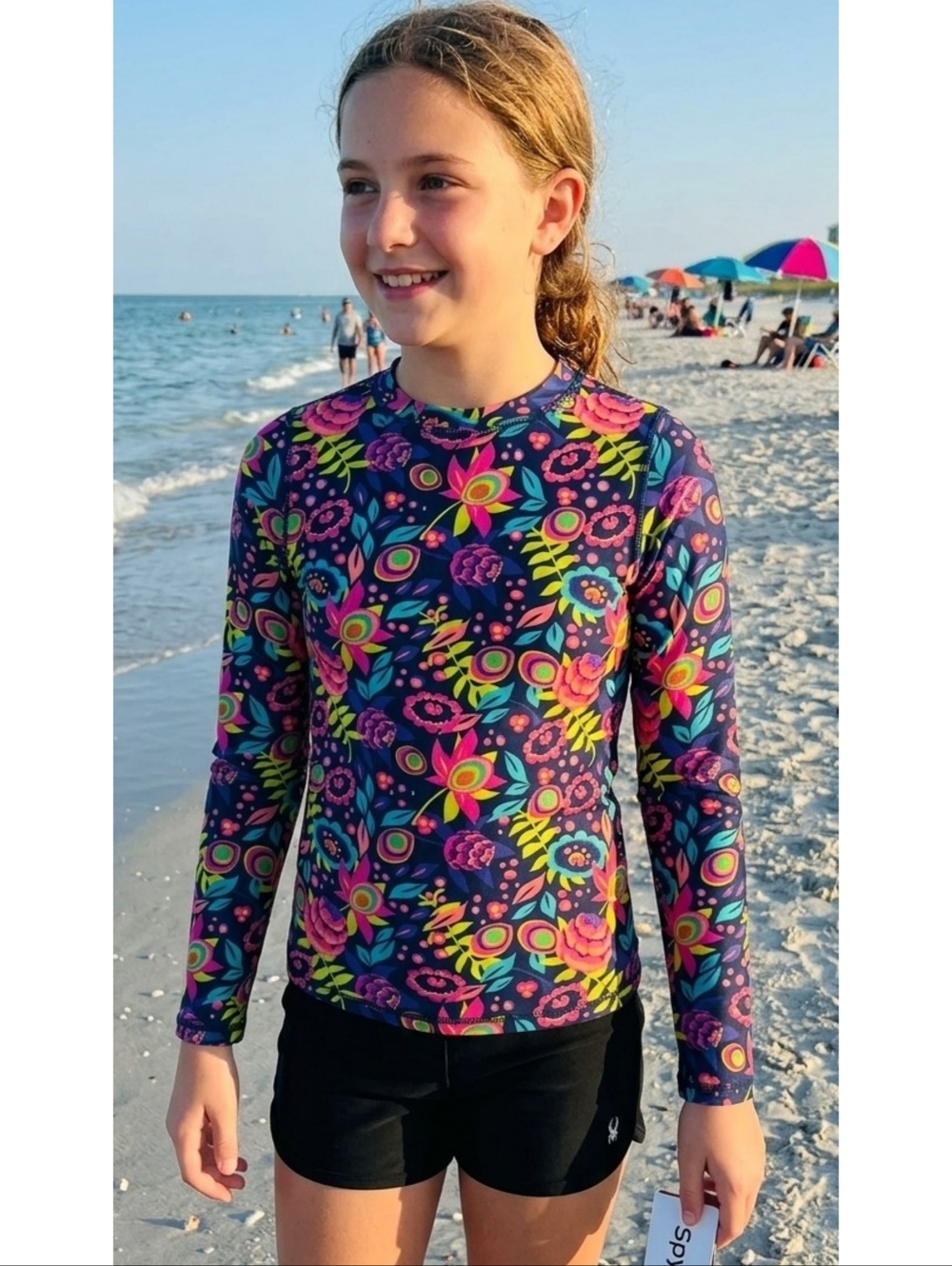 Spyder Floral Long Sleeve Rash Guard Multicolor Size XL